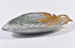 David Marshall 1970 s chrome and brass strawberry tray - 1279769