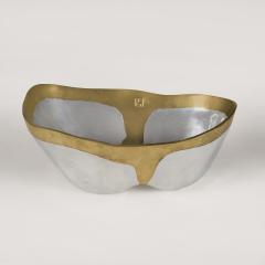 David Marshall 1970s vintage brutalist aluminium and brass set of bowls by David Marshall - 4523281