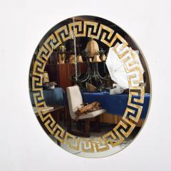 David Marshall David Marshall Round Wall Mirror in Eglomized Greek Key Motiff SPAIN Modern 70s - 1243665