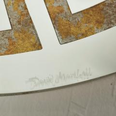David Marshall David Marshall Round Wall Mirror in Eglomized Greek Key Motiff SPAIN Modern 70s - 1243676