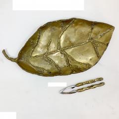 David Marshall Decorative Brass Leaf Sculpture and Nut Cracker By David Marshall 1970 s - 3362978