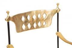 David Marshall Pair of Bronze and Iron X Scissor Armchairs by David Marshall - 4390764