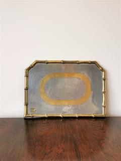 David Marshall Rare Cast Aluminum and Brass Brutalist Tray by David Marshall Spain 1970s - 1249815