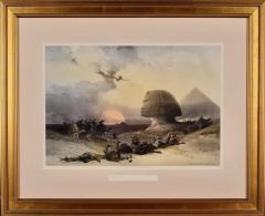 David Roberts Approach of the Simoon Desert of Gizeh 19th C Hand colored Roberts Lithograph - 3029253