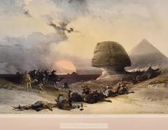 David Roberts Approach of the Simoon Desert of Gizeh 19th C Hand colored Roberts Lithograph - 3029261