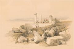 David Roberts English Georgian Painting of a Group of People Near Pillars - 4539017