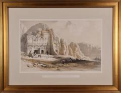 David Roberts Petra The Upper or Eastern Valley 19th C Hand colored Roberts Lithograph - 3029252