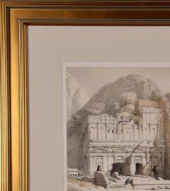 David Roberts Petra The Upper or Eastern Valley 19th C Hand colored Roberts Lithograph - 3029278