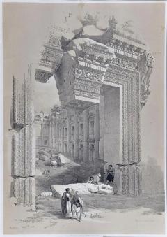 David Roberts The Doorway of Baalbec A David Roberts 19th Century Hand Colored Lithograph - 2710097