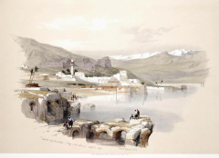 David Roberts Tiberias from the Walls David Roberts 19th C Hand colored Lithograph - 2675651