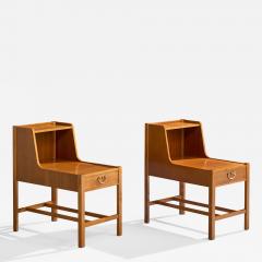 David Rosen Nighstands with Wood and Brass Sweden 1950s - 4771129