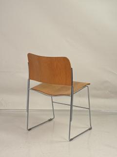 David Rowland Pair of Original Chrome and Plywood 40 4 Stackable Chairs by David Rowland - 4484310