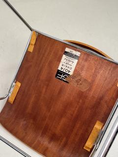 David Rowland Pair of Original Chrome and Plywood 40 4 Stackable Chairs by David Rowland - 4484312