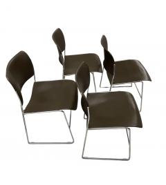 David Rowland Set of 4 Stackable 40 4 Chairs By David Rowland in Dark Brown - 3091557