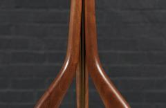 David Shreve Sculpted Walnut Brass Table Lamp for V H Woolums - 4696706
