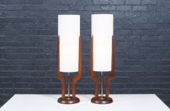 David Shreve Sculptural Walnut Table Lamps for V H Woolums - 4349638