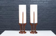 David Shreve Sculptural Walnut Table Lamps for V H Woolums - 4349639