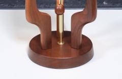 David Shreve Walnut Sculpted Table Lamps for V H Woolums - 4348346