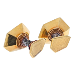 David Webb DAVID WEBB 18K ROSE GOLD GEMINI HOROSCOPE VINTAGE CUFF LINKS - 2732095