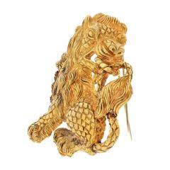 David Webb DAVID WEBB 18K YELLOW GOLD 1970S LION PENDANT BROOCH - 3180823
