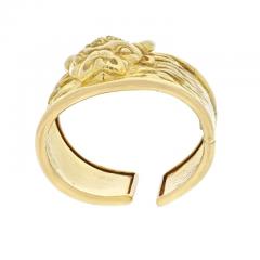 David Webb DAVID WEBB 18K YELLOW GOLD 1979 TAURUS BULL HINGED WIDE CUFF BRACELET - 2483881