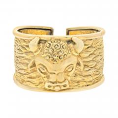 David Webb DAVID WEBB 18K YELLOW GOLD 1979 TAURUS BULL HINGED WIDE CUFF BRACELET - 2486054