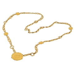 David Webb DAVID WEBB 18K YELLOW GOLD ANCIENT GREEK COIN LONG CHAIN NECKLACE - 2713304