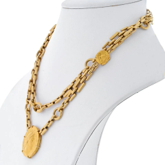 David Webb DAVID WEBB 18K YELLOW GOLD ANCIENT GREEK COIN LONG CHAIN NECKLACE - 2713320