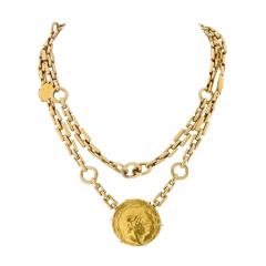 David Webb DAVID WEBB 18K YELLOW GOLD ANCIENT GREEK COIN LONG CHAIN NECKLACE - 2720122