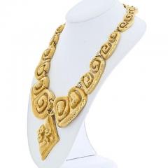 David Webb DAVID WEBB 18K YELLOW GOLD ANCIENT WORLD IMPRESSIVE SCROLL NECKLACE - 1977191