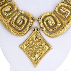 David Webb DAVID WEBB 18K YELLOW GOLD ANCIENT WORLD IMPRESSIVE SCROLL NECKLACE - 1977195