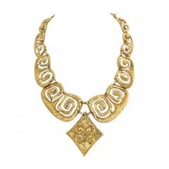 David Webb DAVID WEBB 18K YELLOW GOLD ANCIENT WORLD IMPRESSIVE SCROLL NECKLACE - 1982007