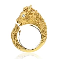 David Webb DAVID WEBB 18K YELLOW GOLD BABY BULL WITH DIAMOND EYES RING - 2494389