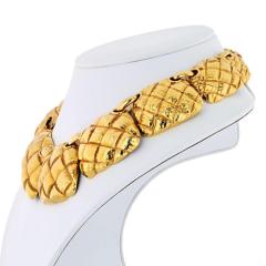 David Webb DAVID WEBB 18K YELLOW GOLD BIB STYLE BASKET WEAVE NECKLACE - 1809441