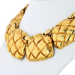 David Webb DAVID WEBB 18K YELLOW GOLD BIB STYLE BASKET WEAVE NECKLACE - 1809442