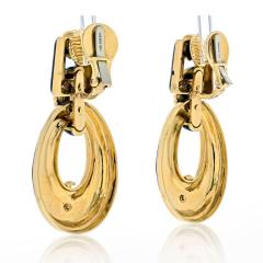 David Webb DAVID WEBB 18K YELLOW GOLD BLACK ENAMEL VINTAGE DOOR KNOCKERS EARRINGS - 2569915