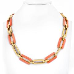 David Webb DAVID WEBB 18K YELLOW GOLD CORAL AND GOLD LINK CONVERTIBLE NECKLACE - 2421249
