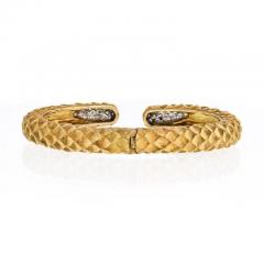 David Webb DAVID WEBB 18K YELLOW GOLD DIAMOND TIP TEXTURED BANGLE BRACELET - 1858661