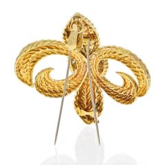 David Webb DAVID WEBB 18K YELLOW GOLD FLEUR DE LIS DIAMOND BROOCH - 2345908