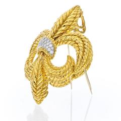 David Webb DAVID WEBB 18K YELLOW GOLD FLEUR DE LIS DIAMOND BROOCH - 2345911