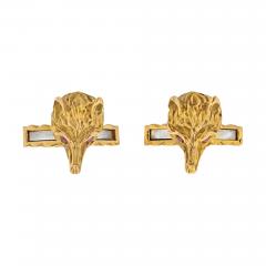 David Webb DAVID WEBB 18K YELLOW GOLD FOXES CUFF LINKS - 1818701