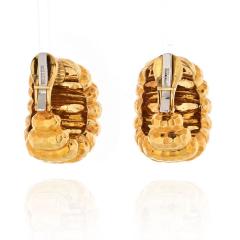 David Webb DAVID WEBB 18K YELLOW GOLD HAMMERED FINISH JUMBO SHRIMP EARRINGS - 2390207