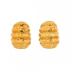 David Webb DAVID WEBB 18K YELLOW GOLD HAMMERED FINISH JUMBO SHRIMP EARRINGS - 2392901