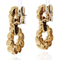 David Webb DAVID WEBB 18K YELLOW GOLD HAMMERED HOOP PIERCED EARRINGS - 1932106