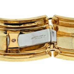 David Webb DAVID WEBB 18K YELLOW GOLD HAMMERED WIDE CUFF WITH DIAMONDS BRACELET - 2520247