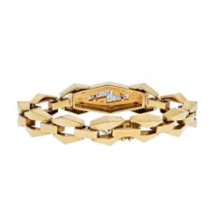 David Webb DAVID WEBB 18K YELLOW GOLD LIGHTING BOLT MODERN LINK CUBIST DESIGN BRACELET - 2473635