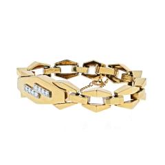 David Webb DAVID WEBB 18K YELLOW GOLD LIGHTING BOLT MODERN LINK CUBIST DESIGN BRACELET - 2473637