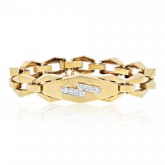 David Webb DAVID WEBB 18K YELLOW GOLD LIGHTING BOLT MODERN LINK CUBIST DESIGN BRACELET - 2474317