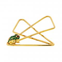 David Webb DAVID WEBB 18K YELLOW GOLD MONEY CLIP WITH A LITTLE FROG JEWELRY - 1788336