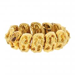 David Webb DAVID WEBB 18K YELLOW GOLD NUGGET FINISH CHUNKY LINK BRACELET - 2237654